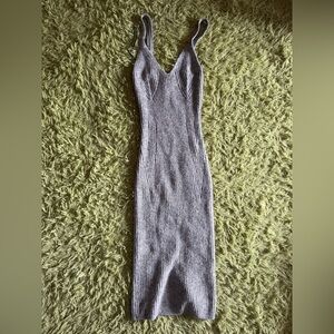 H&M Gray Ribbed Knit Dress